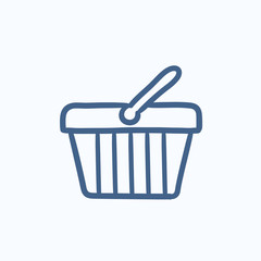 Shopping basket sketch icon.