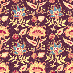 Indian National paisley ornament for cotton, linen fabrics.