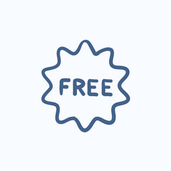 Free tag sketch icon.