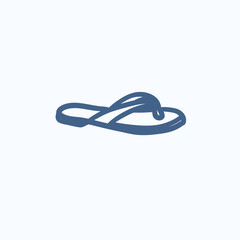 Naklejka premium Flip-flops sketch icon.