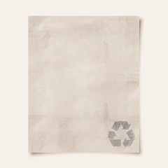 Blank paper with recycle sign (Vintage filter effect used)