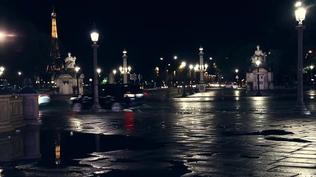 Place de la Concorde at night in Paris