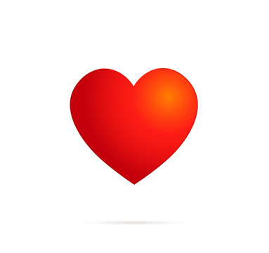 Red Vector Love Heart. Vector illustration EPS 10.
