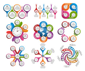 Collection of colorful infographics. Design elements.