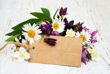 Wild Flowers with vintage tag