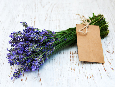 lavender flowers with tag