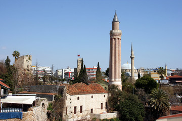 Fototapeta na wymiar Fluted Minaret, Antalya, Turkey
