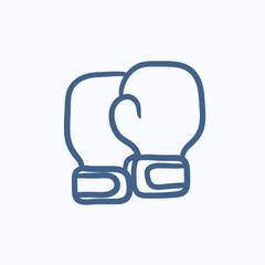 Boxing gloves sketch icon.