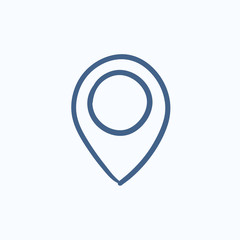 Map pointer sketch icon.