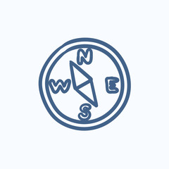 Compass sketch icon.