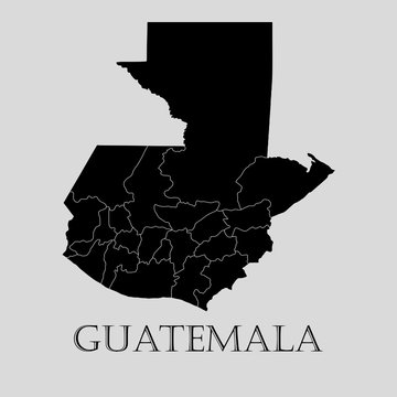 Black Guatemala map - vector illustration