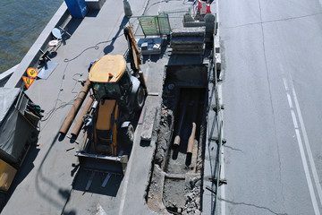 Repair of pipeline under the road surface