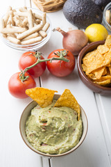 Guacamole with nachos