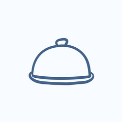Obraz premium Restaurant cloche sketch icon.