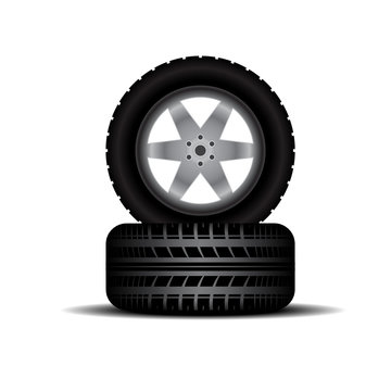 recommend clip art: Truck tires with wheels and shadow