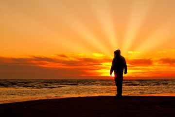 Fototapeta premium man on a beach