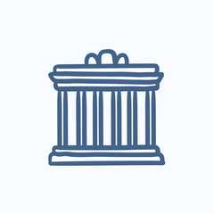 Acropolis of Athens sketch icon.