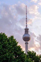 Fototapeta premium Berlin, Germany - May 11, 2016: Berlin TV tower in the central p