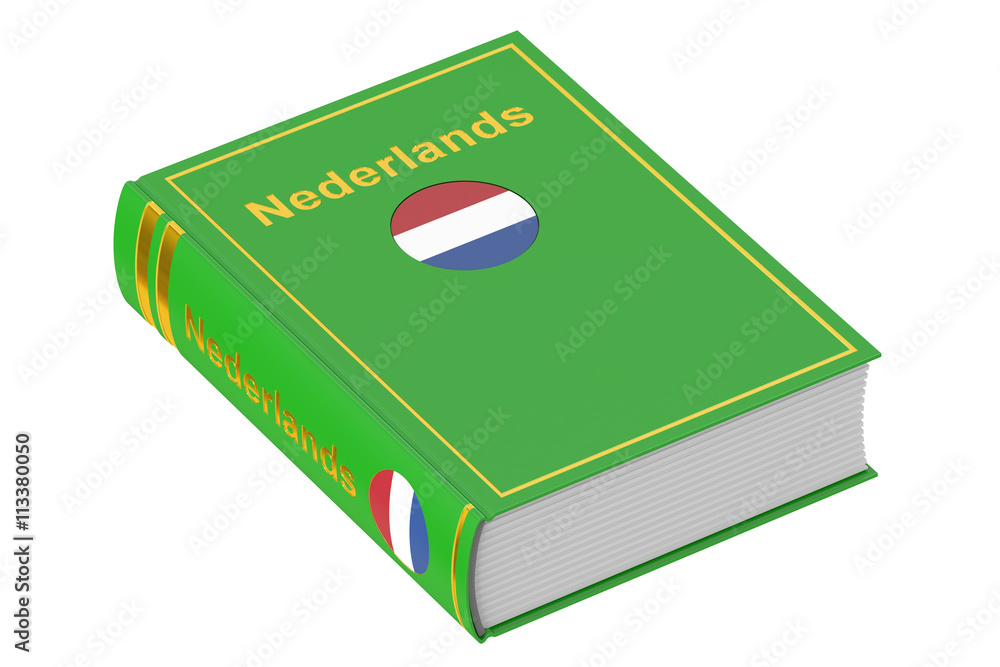 Poster netherlandish language textbook, 3d rendering