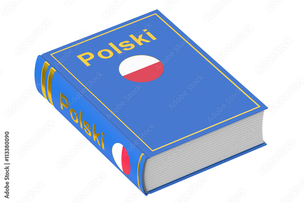 Poster polish language textbook, 3d rendering