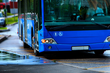 passenger bus blue