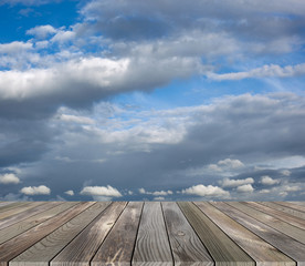 Platform with sky view