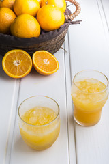 Orange juice ice