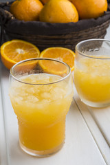 Orange juice ice