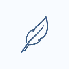 Feather sketch icon.