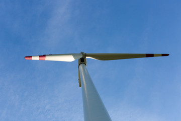 Windmills with beautiful blue sky, ecology 