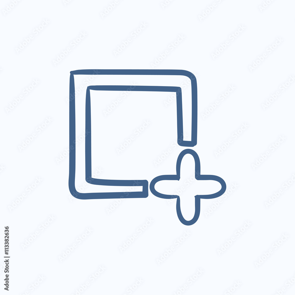 Poster add file sketch icon.