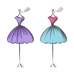 dummy dress hand drawing illustration vector