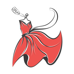 dummy dress hand drawing illustration vector