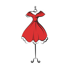 dummy dress hand drawing illustration vector