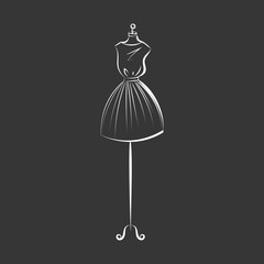 dummy dress hand drawing illustration vector