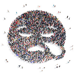 people 3d creative shape