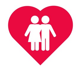 Couple dans un cœur