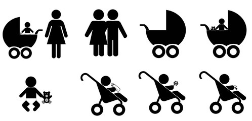 Famille en 8 icônes