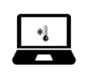Thermomètre froid dans un écran d'ordinateur