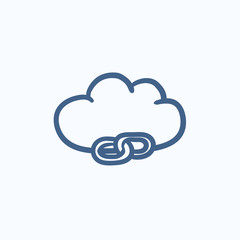 Cloud computing sketch icon.