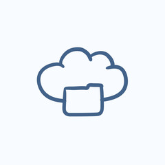 Cloud computing sketch icon.