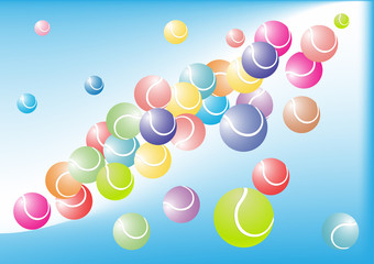Seamless pattern of colorful tennis balls