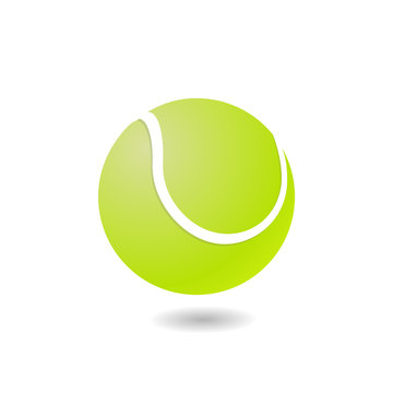 Tennis ball on a white background with shadow