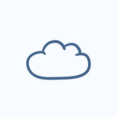 Cloud computing sketch icon.