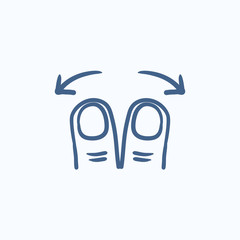Touch screen gesture sketch icon.