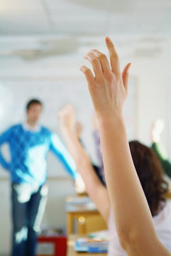 Class room with interested students