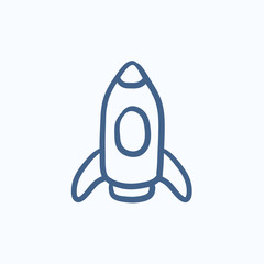 Rocket sketch icon.