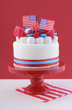 Happy Fourth of July celebration cake.