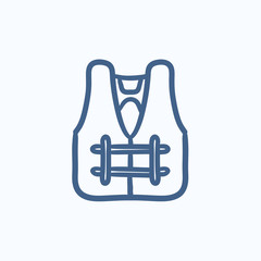 Life vest sketch icon.