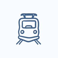 Front view of train sketch icon.